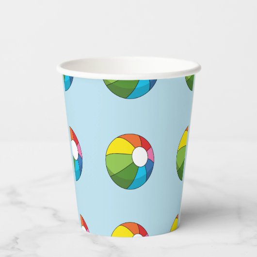 Colorful Beach Ball Papieren Bekers (Achterkant)