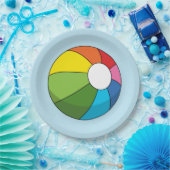 Colorful Beach Ball Papieren Bordje (Feest)