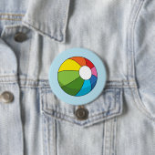 Colorful Beach Ball Ronde Button 7,6 Cm (In situ)