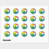 Colorful Beach Ball Ronde Sticker (Vel)