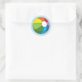 Colorful Beach Ball Ronde Sticker (Tas)
