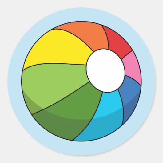 Colorful Beach Ball Ronde Sticker (Voorkant)