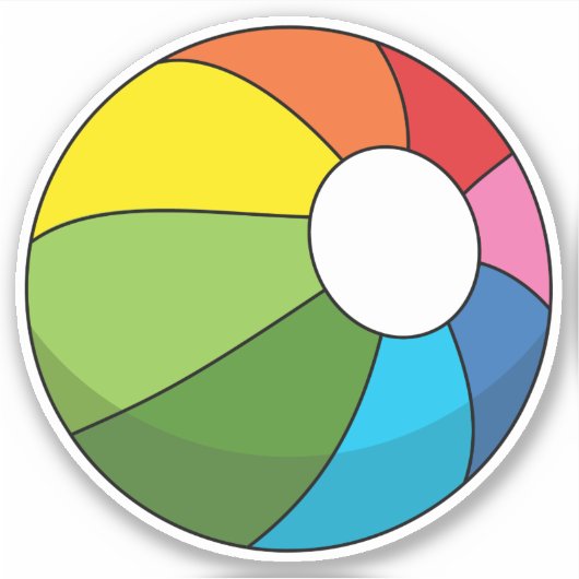 Colorful Beach Ball Sticker (Voorkant)