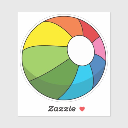 Colorful Beach Ball Sticker (Vel)