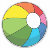 Colorful Beach Ball Sticker (Voorkant)