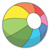 Colorful Beach Ball Sticker (Voorkant)