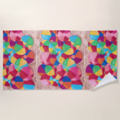 Colorful Beach Balls Collage op Zand Beach Towelks Strandlaken (Voorkant)