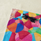 Colorful Beach Balls Collage op Zand Beach Towelks Strandlaken (In situ)