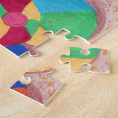 Colorful Beach Balls Collage op zand Puzzles Legpuzzel (Zijkant)