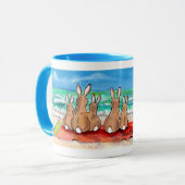 Colorful "Beach Bunnies" Rabbits op de strand Mok (Voorkant links)