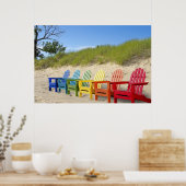 Colorful Beach Chairs Poster (Keuken)