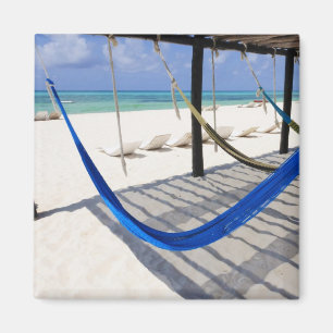 Colorful Beach Hammocks Cozumel Mexico Magnet