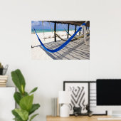 Colorful Beach Hammocks Cozumel Mexico Poster (Thuiskantoor)