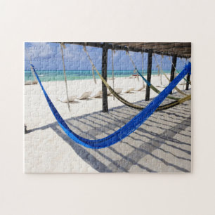 Colorful Beach Hammocks Cozumel Mexico Puzzle Legpuzzel