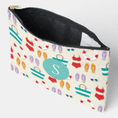 Colorful Beach Holiday Pattern Monogram Etui (Open)