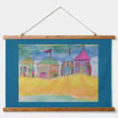 Colorful Beach Huts Hangend Wandkleed (Voorkant)