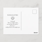 Colorful Beach Huts Ocean Reflection Coastal  Briefkaart (Achterkant)