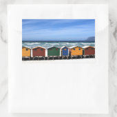 Colorful Beach Huts Rechthoekige Sticker (Tas)