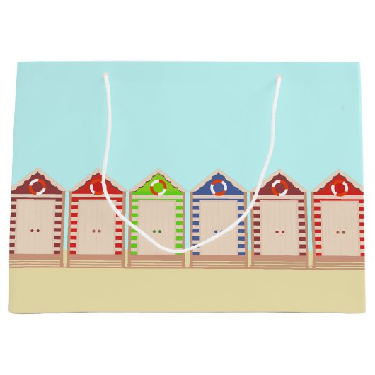 Colorful Beach Huts Summer  Groot Cadeauzakje (Voorkant)