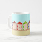 Colorful Beach Huts Summer Koffiemok (Voorkant links)