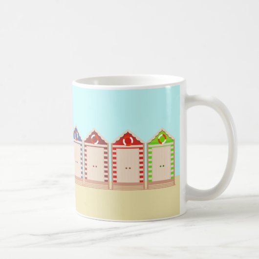 Colorful Beach Huts Summer Koffiemok (Rechts)