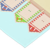 Colorful Beach Huts Summer Korte Tafelloper (Hoek)