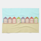 Colorful Beach Huts Summer Theedoek (Horizontaal)