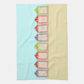 Colorful Beach Huts Summer Theedoek (Verticaal)