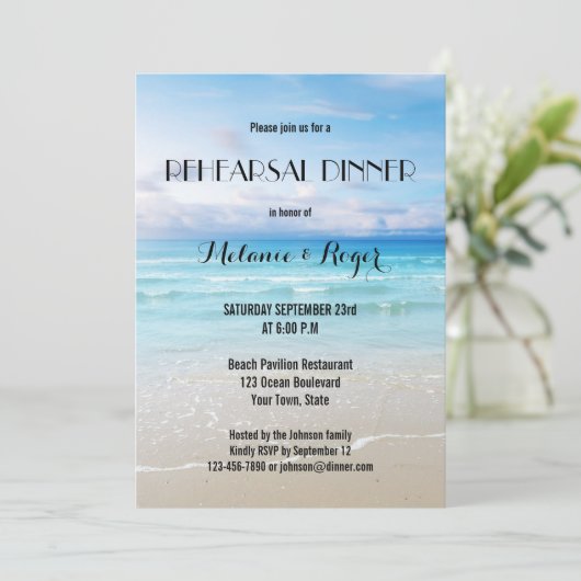 Colorful Beach repesial Dinner Invitation Kaart (Staand voorkant)