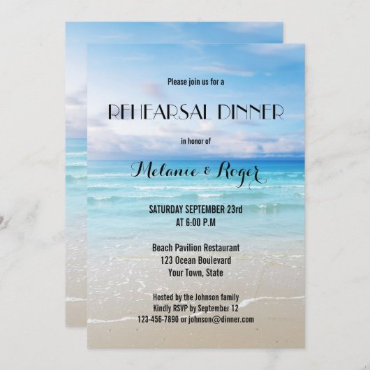 Colorful Beach repesial Dinner Invitation Kaart (Voorkant / Achterkant)