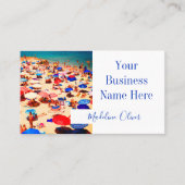 Colorful Beach Scene Modern Stylish Professional Visitekaartje (Voorkant)