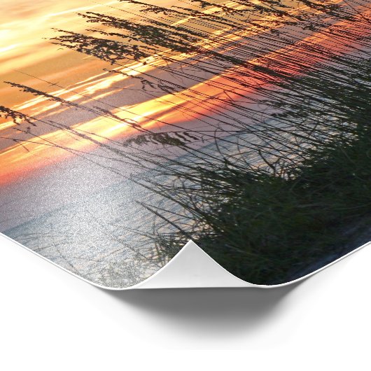 Colorful Beach Sunset Foto Afdruk (Hoek)