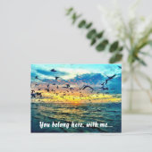 Colorful Beach Sunset Romantic Briefkaart (Staand voorkant)