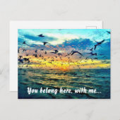 Colorful Beach Sunset Romantic Briefkaart (Voorkant / Achterkant)