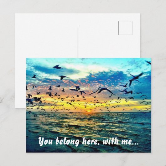 Colorful Beach Sunset Romantic Briefkaart (Voorkant / Achterkant)