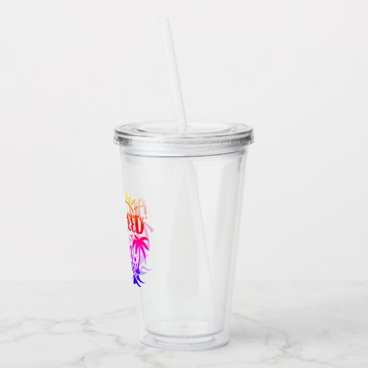 Colorful Beach Thleed Acryl Drinkbeker (Links)