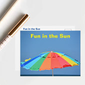 Colorful Beach Umbrella Briefkaart