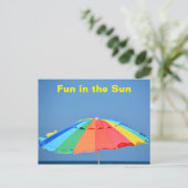 Colorful Beach Umbrella Briefkaart (Staand voorkant)