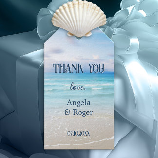 Colorful Beach Wedding Favor Thank You Gift Tag Cadeaulabel