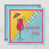 Colorful Beachtime Bachelorette Party Kaart (Voorkant / Achterkant)