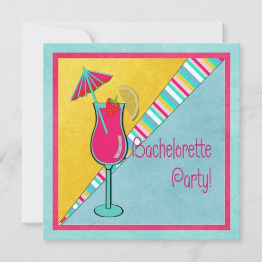 Colorful Beachtime Bachelorette Party Kaart (Voorkant)