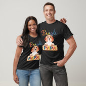 Colorful Beagle Papa  Dog Dad T-shirt (Unisex)