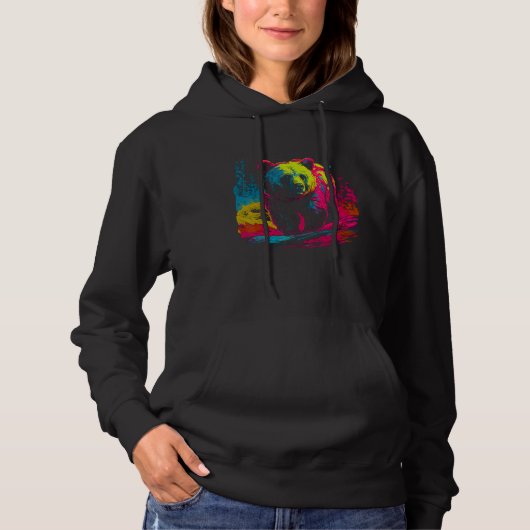 Colorful Bear Face Spirit Animal Hoodie (Voorkant)