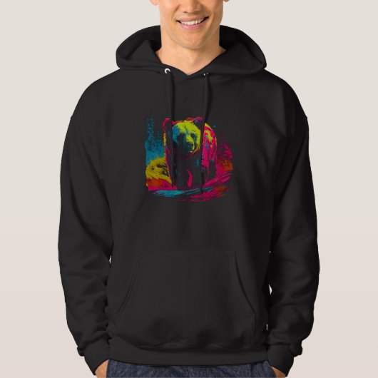 Colorful Bear Face Spirit Animal Hoodie (Voorkant)