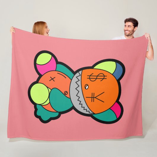 Colorful bear fleece deken (In situ)
