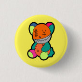 Colorful bear ronde button 3,2 cm (Voorkant)