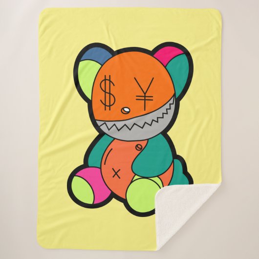 Colorful bear sherpa deken (Voorkant)
