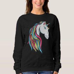 Colorful Beauful Rainbow Unicorn Head stromend Ma Trui