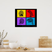 Colorful Beaver Poster (Keuken)