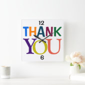 Colorful BEDANK U GEWOON Vierkante Klok (Huis)